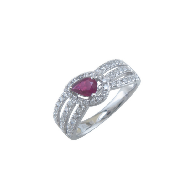 Bague Sélection Cosyns JA4754 Or Blanc 18 carats et diamant