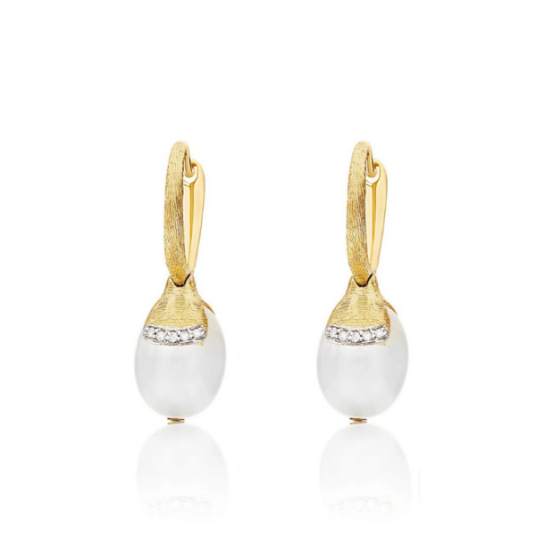 Boucles d'oreilles Nanis - Or - Pierres de lune et Diamants - OS7-603